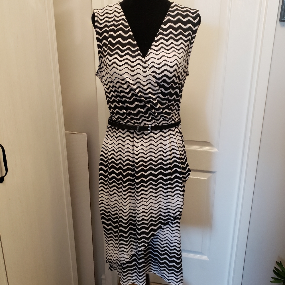 Midi black & white dress